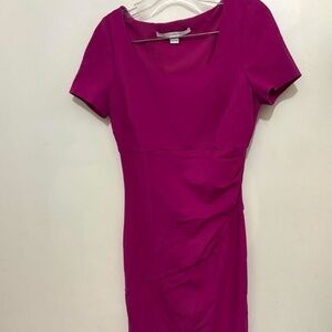 Diane Von Furstenberg  short sleeve sheath dress size 6 The color magenta is 🔥
